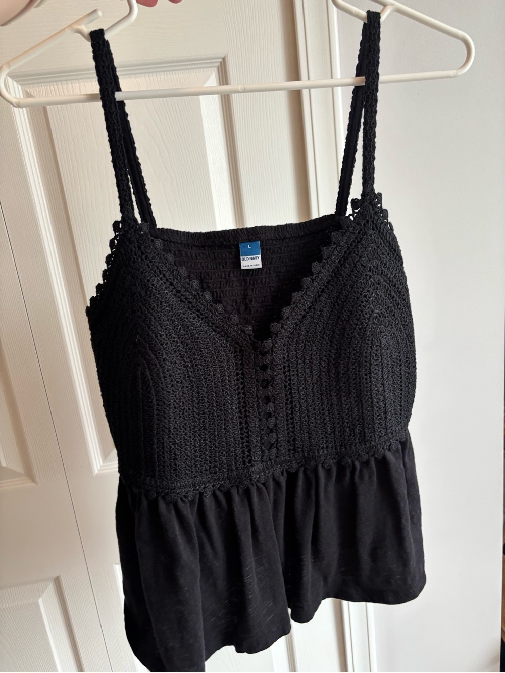 Old Navy Black Crochet Knit Camisole Tank